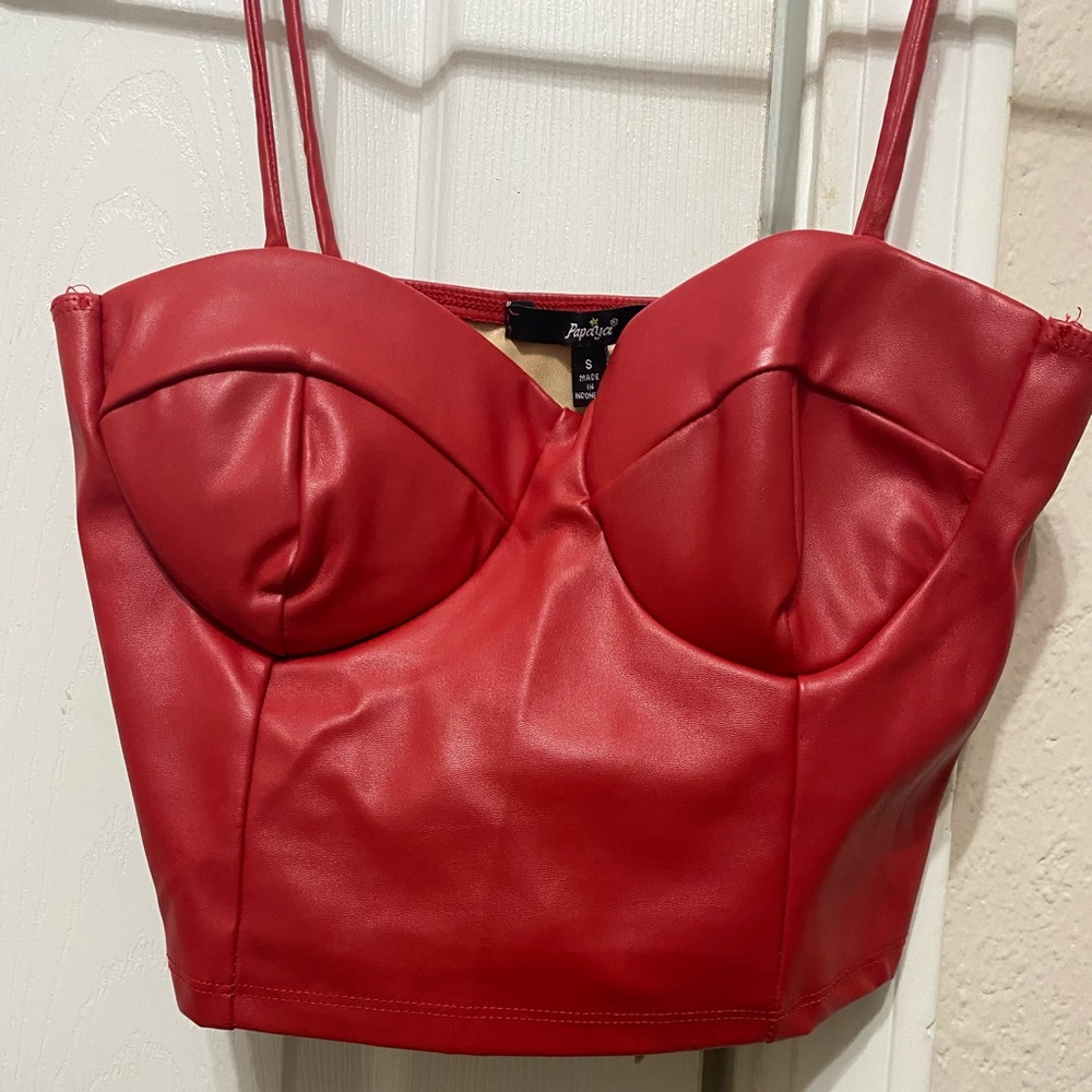 Faux Leather Top